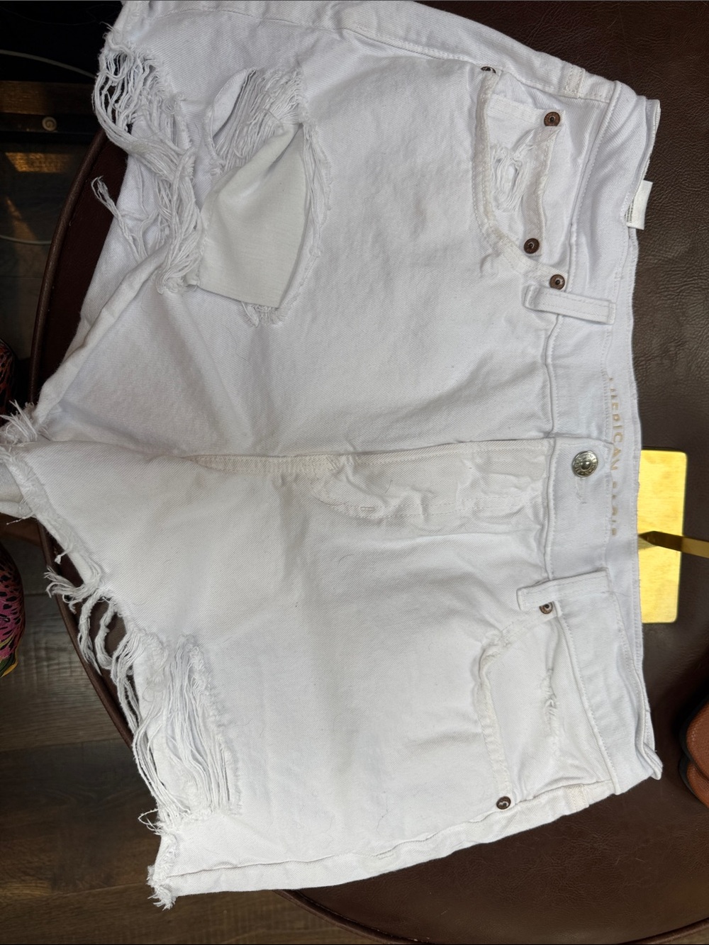 White Distressed Women’s Denim Shorts American Eagle